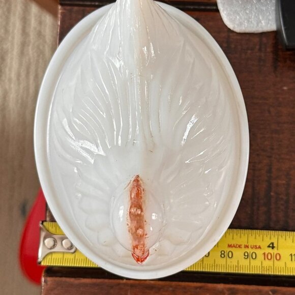 VTG Milk Glass Hen On Nest Dish With Basket Weave Base, candy or trinket dish - Picture 9 of 10